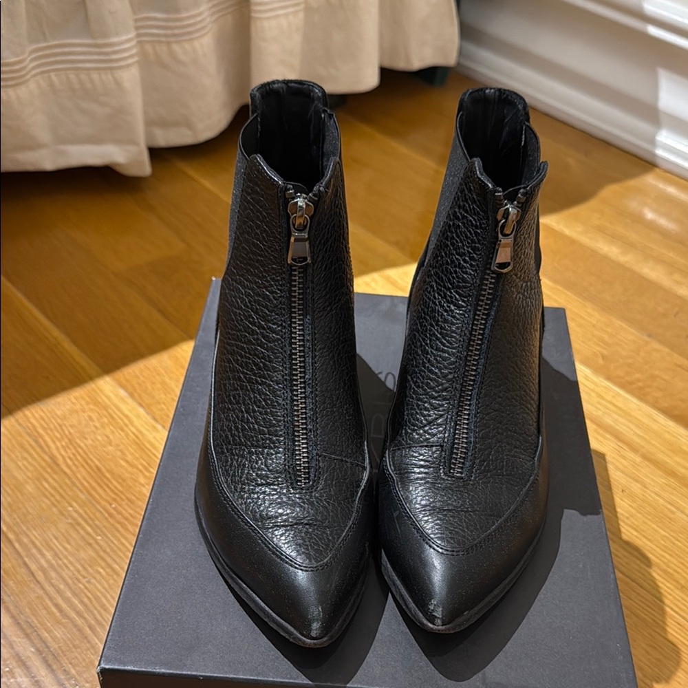 Black Leather Ankle Boots